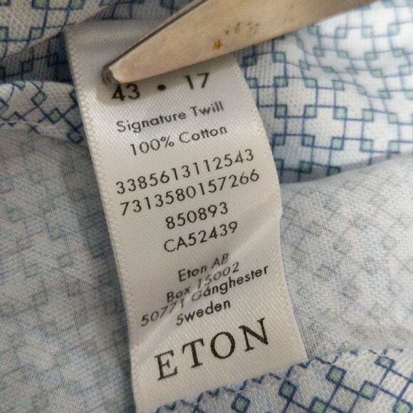 Eton contemporary fit signature twill cotton dress shirt classic men's XL - Picture 7 of 12